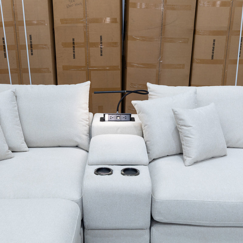 The Paige Reversible Chaise Lounge - Oat