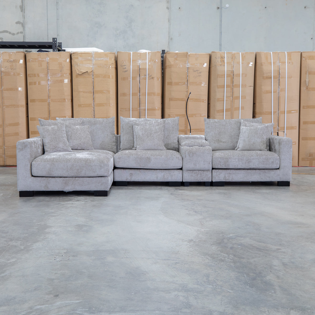 The Paige Reversible Chaise Lounge - Bark available to purchase from Warehouse Furniture Clearance at our next sale event.
