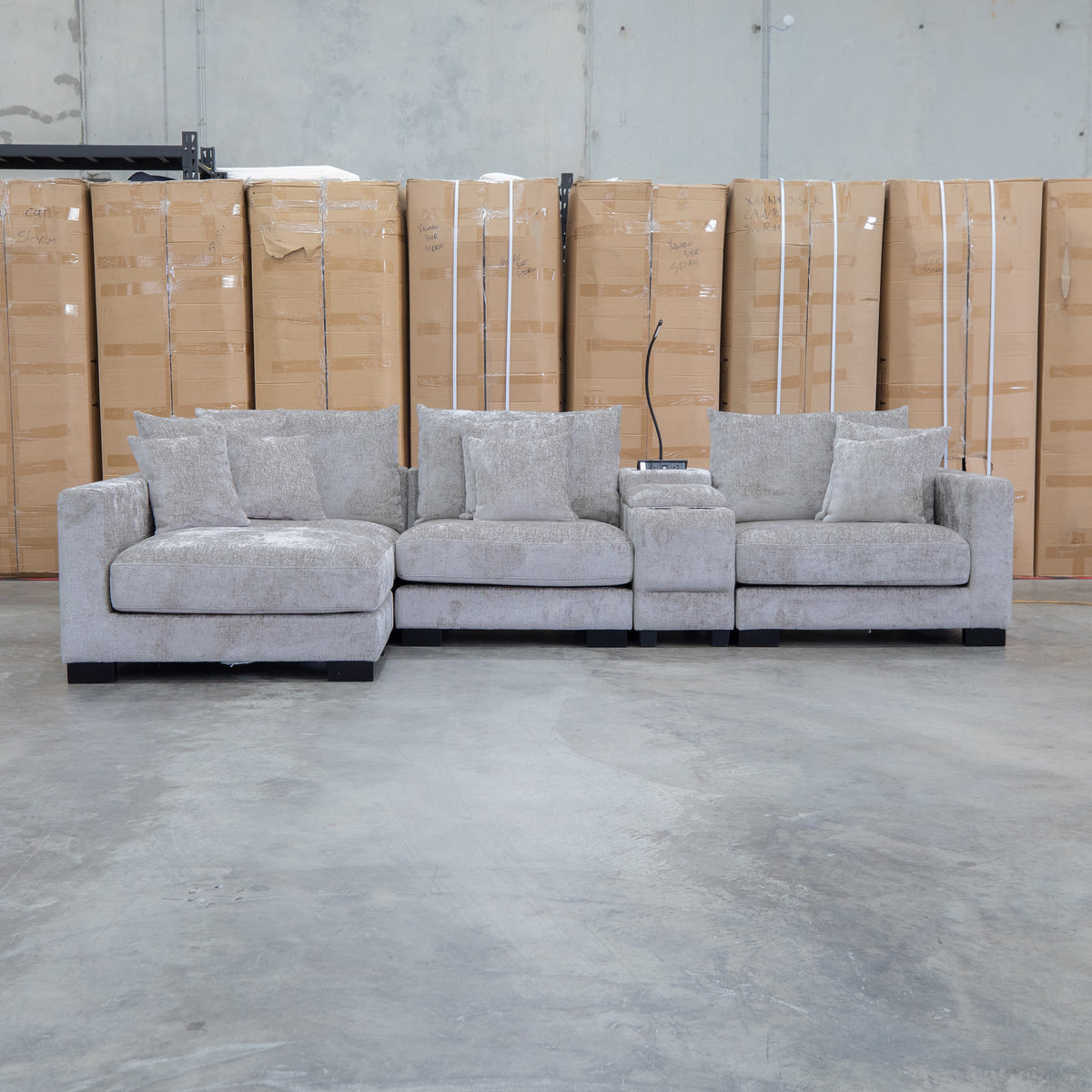 The Paige Reversible Chaise Lounge - Bark available to purchase from Warehouse Furniture Clearance at our next sale event.