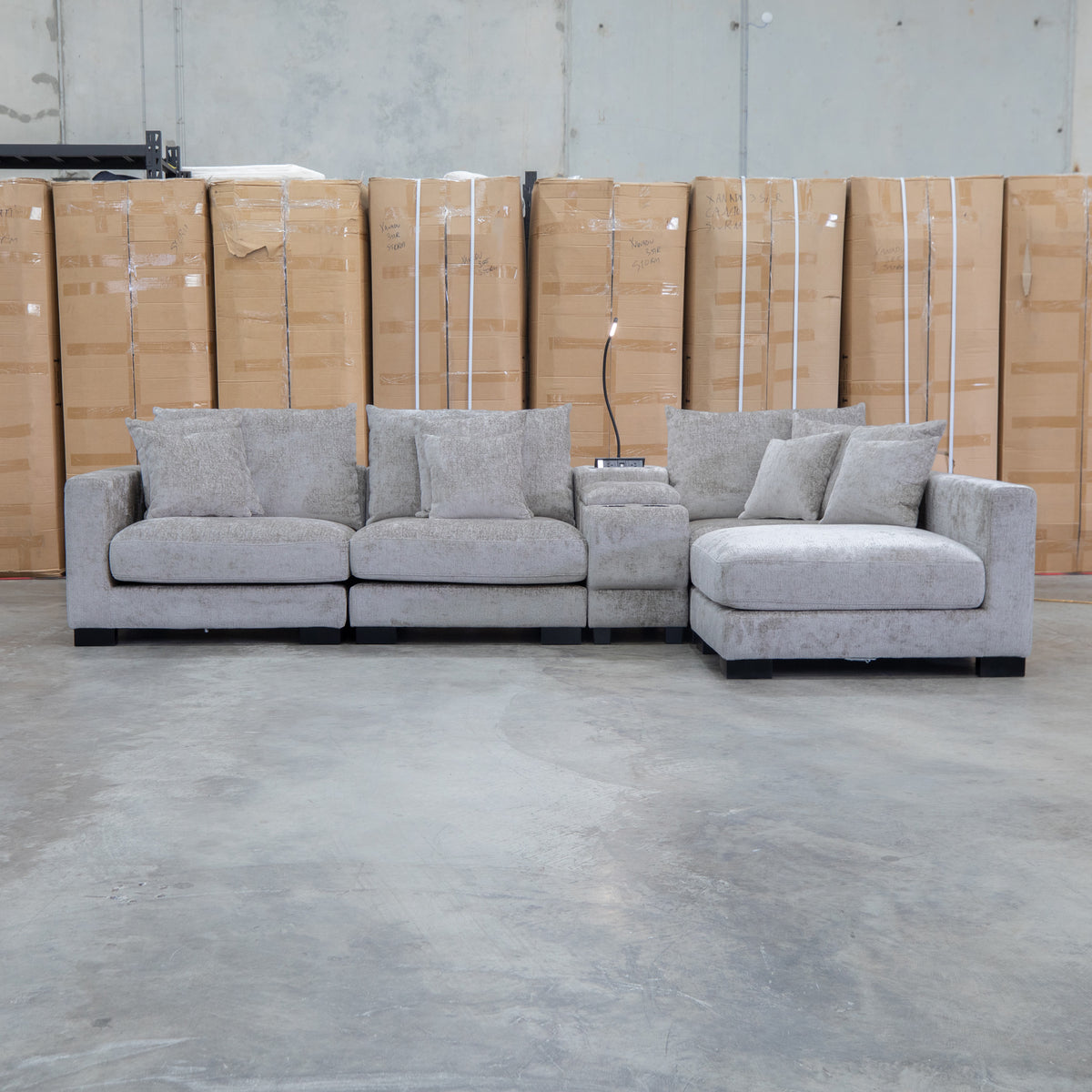 The Paige Reversible Chaise Lounge - Bark available to purchase from Warehouse Furniture Clearance at our next sale event.