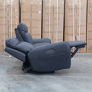 Palm Cove Three Seater Triple Motor Electric Recliner Lounge - Coal