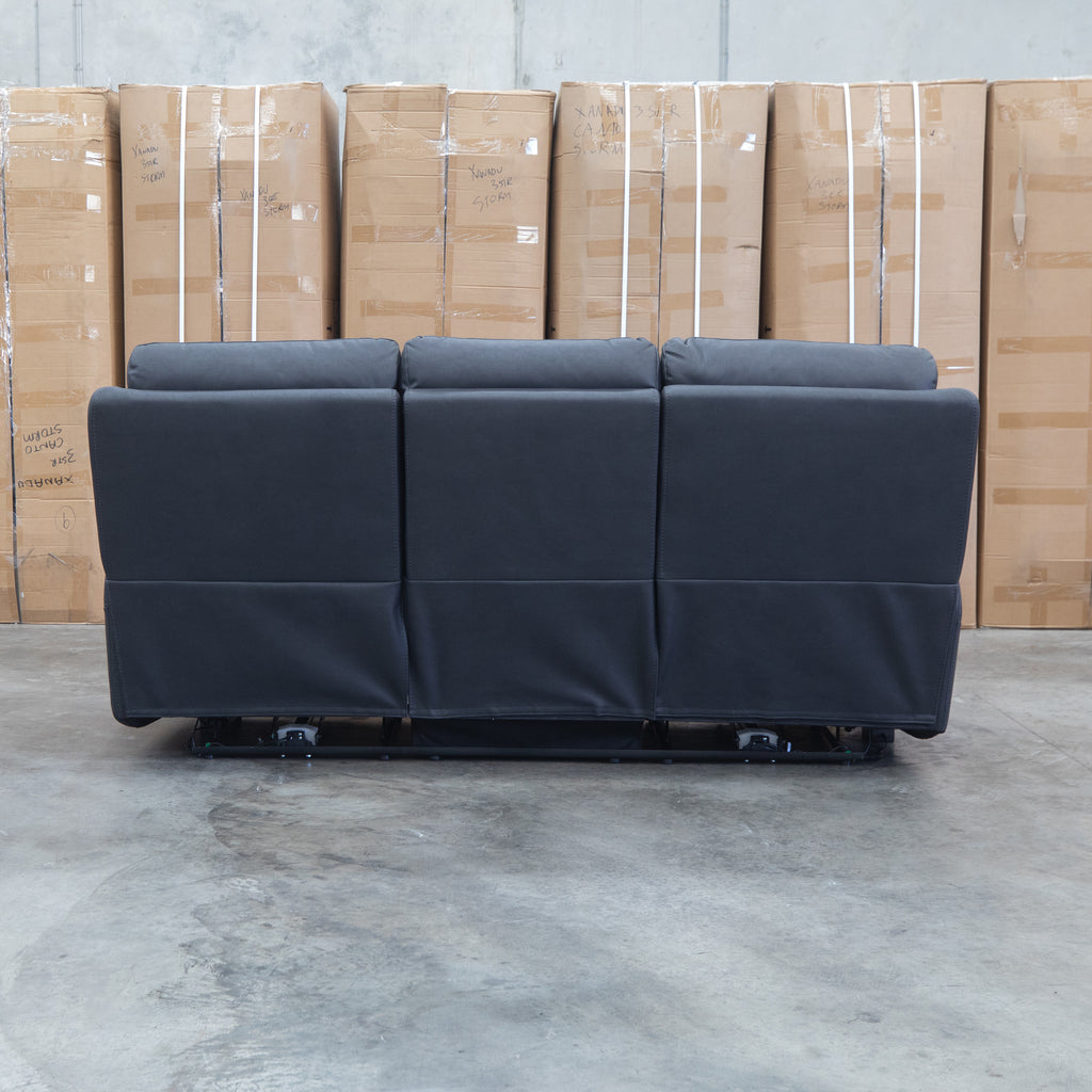 The Palm Cove Three Seater Triple Motor Electric Recliner Lounge - Coal available to purchase from Warehouse Furniture Clearance at our next sale event.