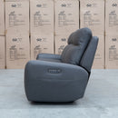 The Palm Cove Three Seater Triple Motor Electric Recliner Lounge - Charcoal available to purchase from Warehouse Furniture Clearance at our next sale event.