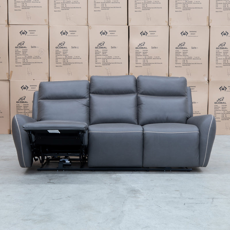 The Palm Cove Three Seater Triple Motor Electric Recliner Lounge - Charcoal available to purchase from Warehouse Furniture Clearance at our next sale event.