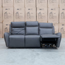 The Palm Cove Three Seater Triple Motor Electric Recliner Lounge - Charcoal available to purchase from Warehouse Furniture Clearance at our next sale event.