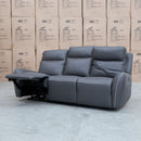 The Palm Cove Three Seater Triple Motor Electric Recliner Lounge - Charcoal available to purchase from Warehouse Furniture Clearance at our next sale event.