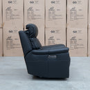 The Panama Triple Motor Electric Single Recliner - Black Leather available to purchase from Warehouse Furniture Clearance at our next sale event.