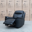 The Panama Triple Motor Electric Single Recliner - Black Leather available to purchase from Warehouse Furniture Clearance at our next sale event.