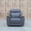 The Panama Triple Motor Electric Single Recliner - Storm Leather available to purchase from Warehouse Furniture Clearance at our next sale event.