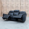 The Panama Three Seater Triple Motor Electric Recliner Lounge - Black Leather available to purchase from Warehouse Furniture Clearance at our next sale event.