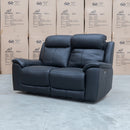 The Panama Two Seater Triple Motor Electric Recliner Lounge - Black Leather available to purchase from Warehouse Furniture Clearance at our next sale event.