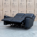 The Panama Two Seater Triple Motor Electric Recliner Lounge - Black Leather available to purchase from Warehouse Furniture Clearance at our next sale event.