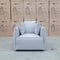 The Paris Feather & Foam Single Armchair - Silver available to purchase from Warehouse Furniture Clearance at our next sale event.