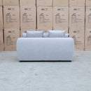 The Paris Feather & Foam Two Seat Sofa - Silver available to purchase from Warehouse Furniture Clearance at our next sale event.