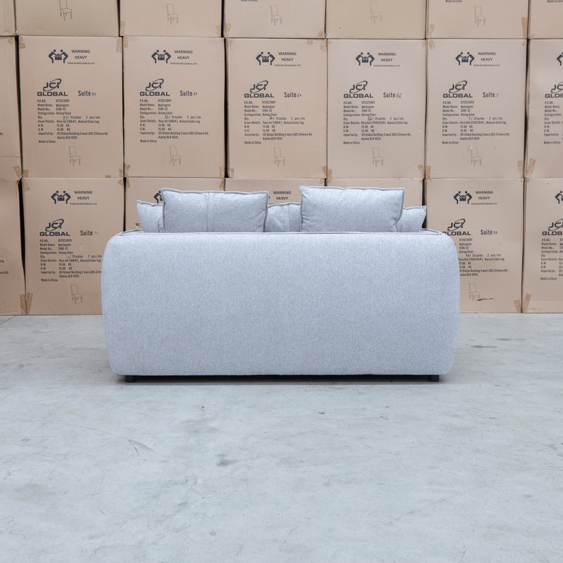 The Paris Feather & Foam Two Seat Sofa - Silver available to purchase from Warehouse Furniture Clearance at our next sale event.