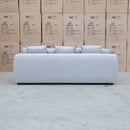 The Paris Feather & Foam Three Seat Sofa - Silver available to purchase from Warehouse Furniture Clearance at our next sale event.