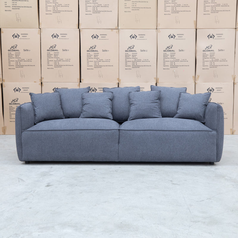 The Paris Feather & Foam Three Seat Sofa - Graphite available to purchase from Warehouse Furniture Clearance at our next sale event.