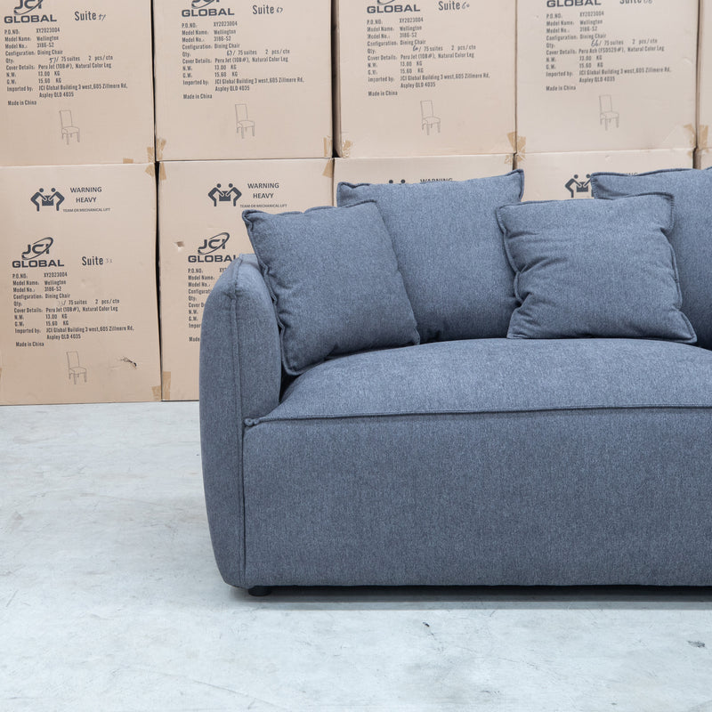 The Paris Feather & Foam Four Seat Sofa - Graphite available to purchase from Warehouse Furniture Clearance at our next sale event.