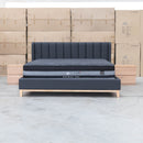 The Paros King Upholstered Bed - Charcoal available to purchase from Warehouse Furniture Clearance at our next sale event.