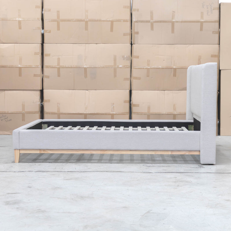 Paros King Upholstered Bed - Oat White