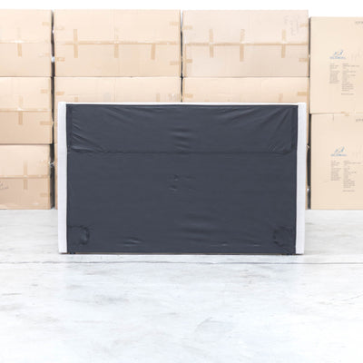 The Paros King Upholstered Bed - Oat White available to purchase from Warehouse Furniture Clearance at our next sale event.