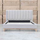 The Paros King Upholstered Bed - Oat White available to purchase from Warehouse Furniture Clearance at our next sale event.