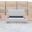 The Paros King Upholstered Bed - Oat White available to purchase from Warehouse Furniture Clearance at our next sale event.