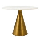 The Pedastal Marble Iron Dining Table - Antique Brass/White - GF87 - Available In-Store Only available to purchase from Warehouse Furniture Clearance at our next sale event.