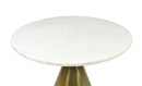 The Pedastal Marble Iron Dining Table - Antique Brass/White - GF87 - Available In-Store Only available to purchase from Warehouse Furniture Clearance at our next sale event.