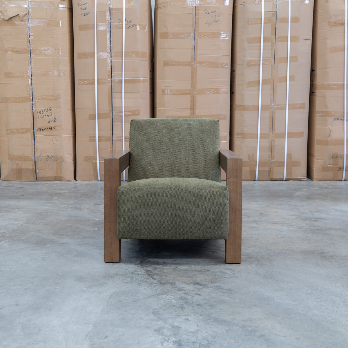 The Penn Accent Chair - Olive - PRE ORDER Available After 5th November available to purchase from Warehouse Furniture Clearance at our next sale event.