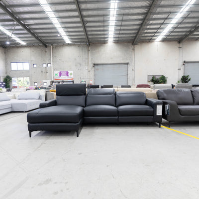 The La-Z-Boy Phoenix Powered LHF Chaise Lounge - Milan Jet available to purchase from Warehouse Furniture Clearance at our next sale event.