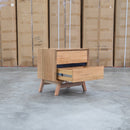 The Polo Marri Harwood Timber Two Drawer Bedside available to purchase from Warehouse Furniture Clearance at our next sale event.