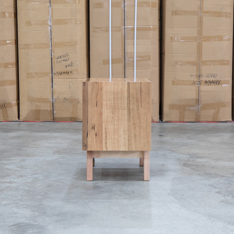 The Polo Marri Harwood Timber Two Drawer Bedside