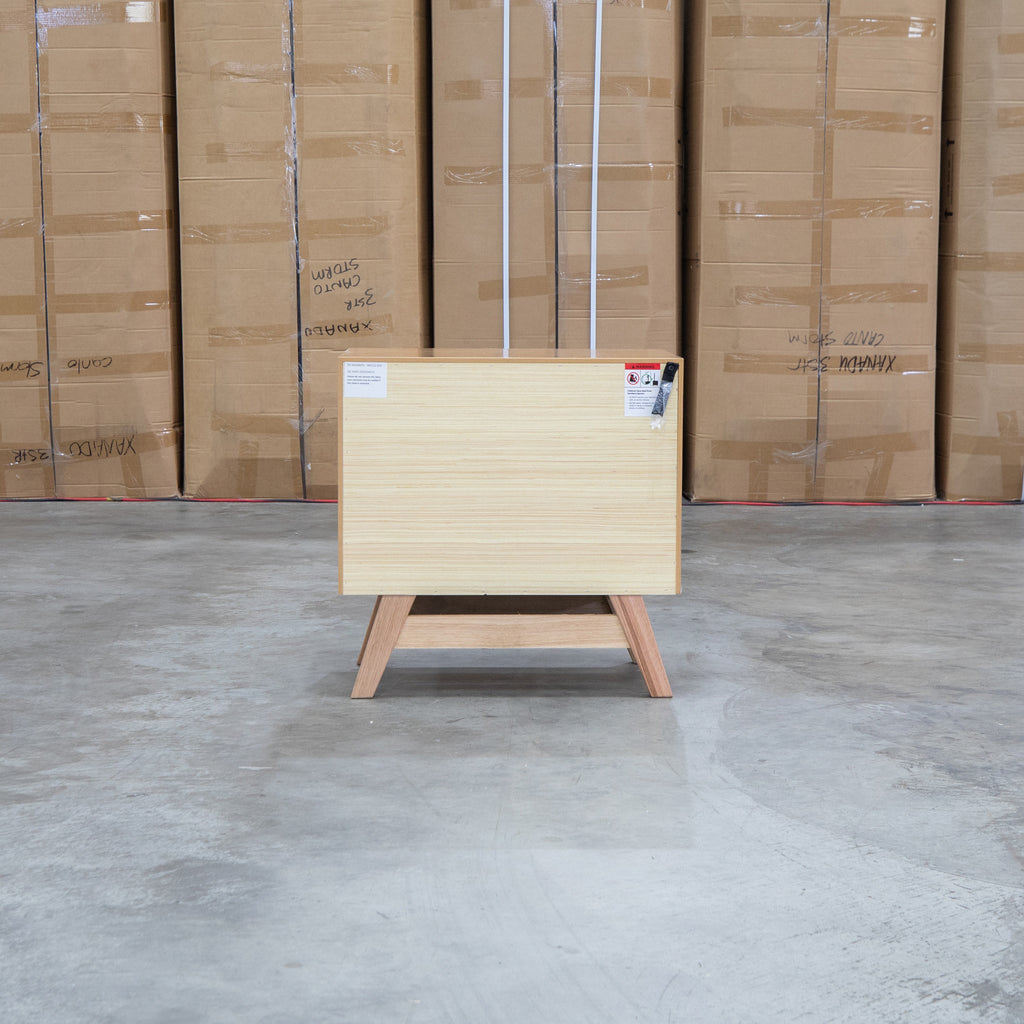The Polo Marri Harwood Timber Two Drawer Bedside available to purchase from Warehouse Furniture Clearance at our next sale event.