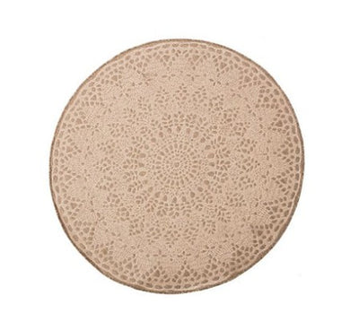 The Hope Lace Round Indoor/Outdoor Polypropylene Rug 200cm - Cream/Sand - MC34 - Available In-Store Only available to purchase from Warehouse Furniture Clearance at our next sale event.