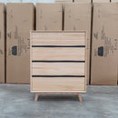 Porto Messmate Five Drawer Tallboy - Warehouse Furniture Clearance