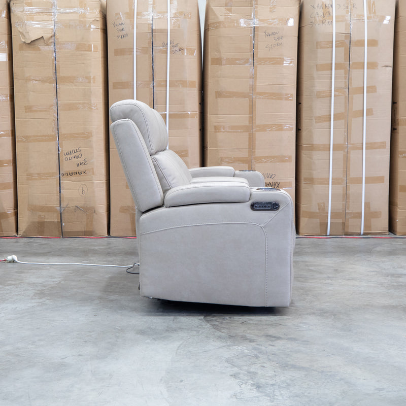 The Portside Two Seat Dual-Electric Recliner Lounge - Almond