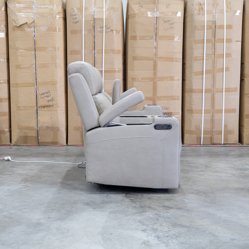 The Portside Two Seat Dual-Electric Recliner Lounge - Almond