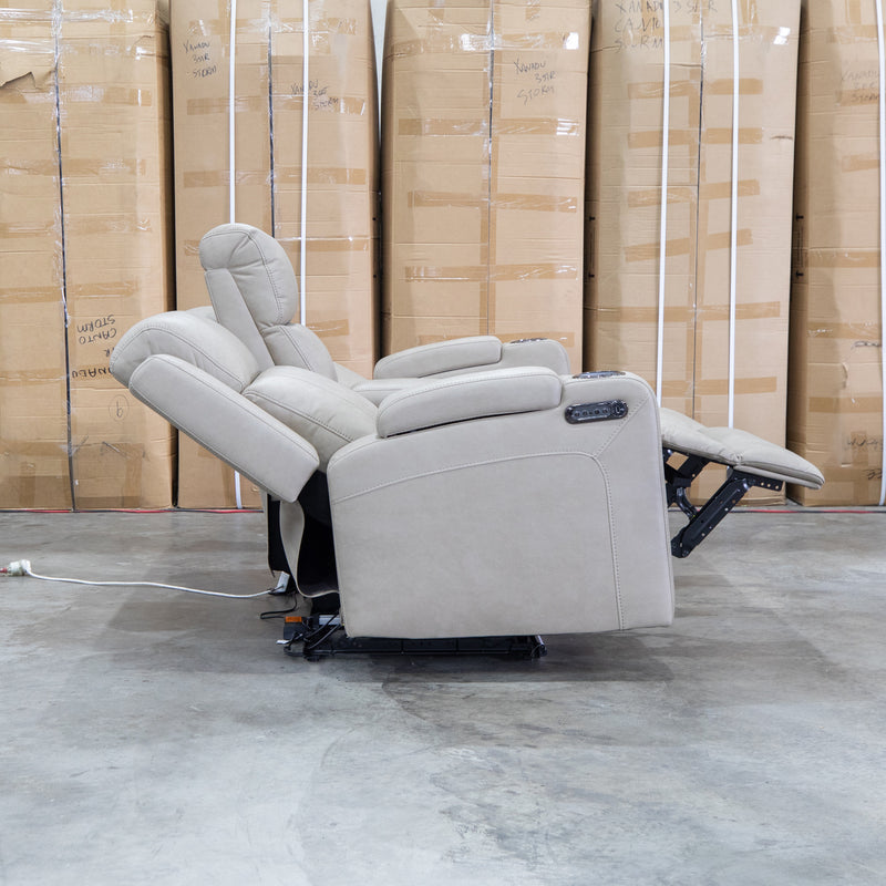 The Portside Two Seat Dual-Electric Recliner Lounge - Almond