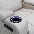 The Portside Two Seat Dual-Electric Recliner Lounge - Almond available to purchase from Warehouse Furniture Clearance at our next sale event.
