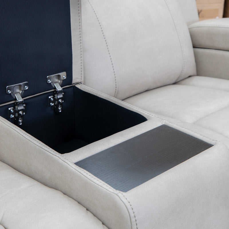The Portside Two Seat Dual-Electric Recliner Lounge - Almond
