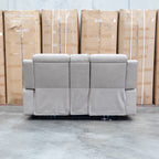 The Portside Two Seat Dual-Electric Recliner Lounge - Almond available to purchase from Warehouse Furniture Clearance at our next sale event.