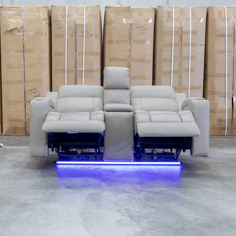 The Portside Two Seat Dual-Electric Recliner Lounge - Almond