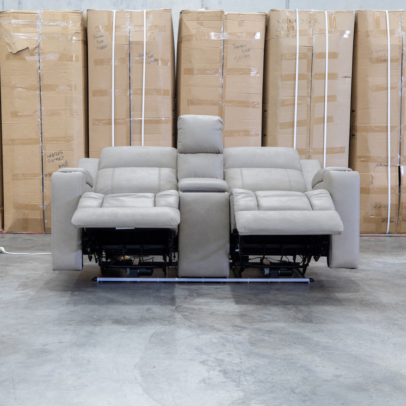 The Portside Two Seat Dual-Electric Recliner Lounge - Almond