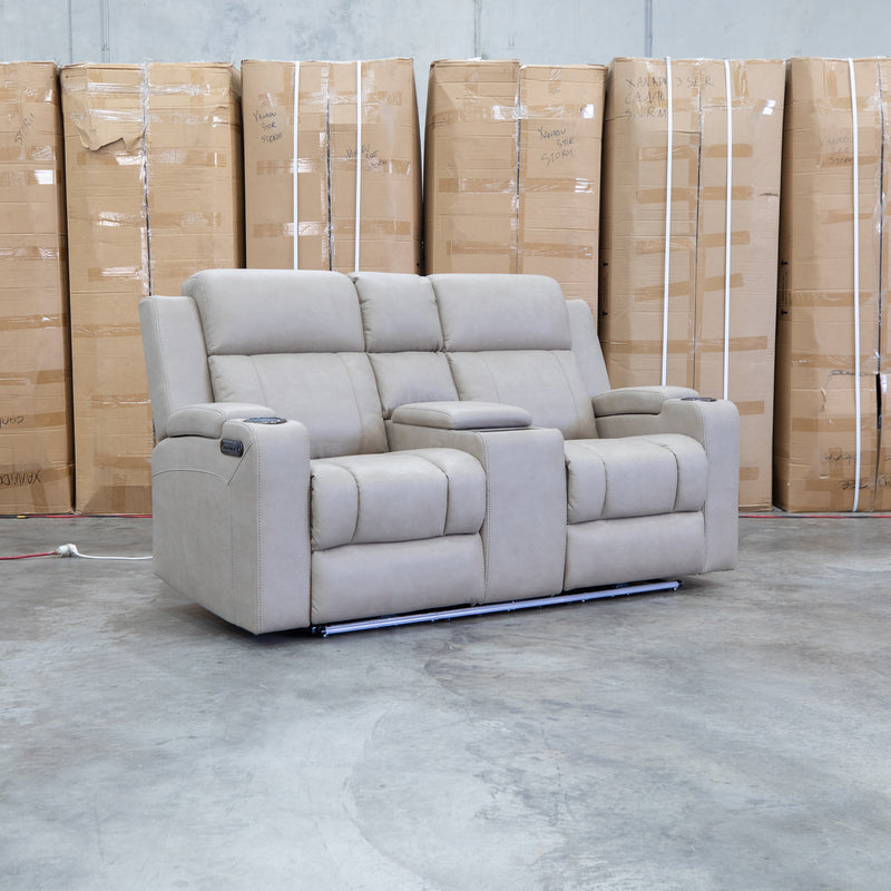 The Portside Two Seat Dual-Electric Recliner Lounge - Almond