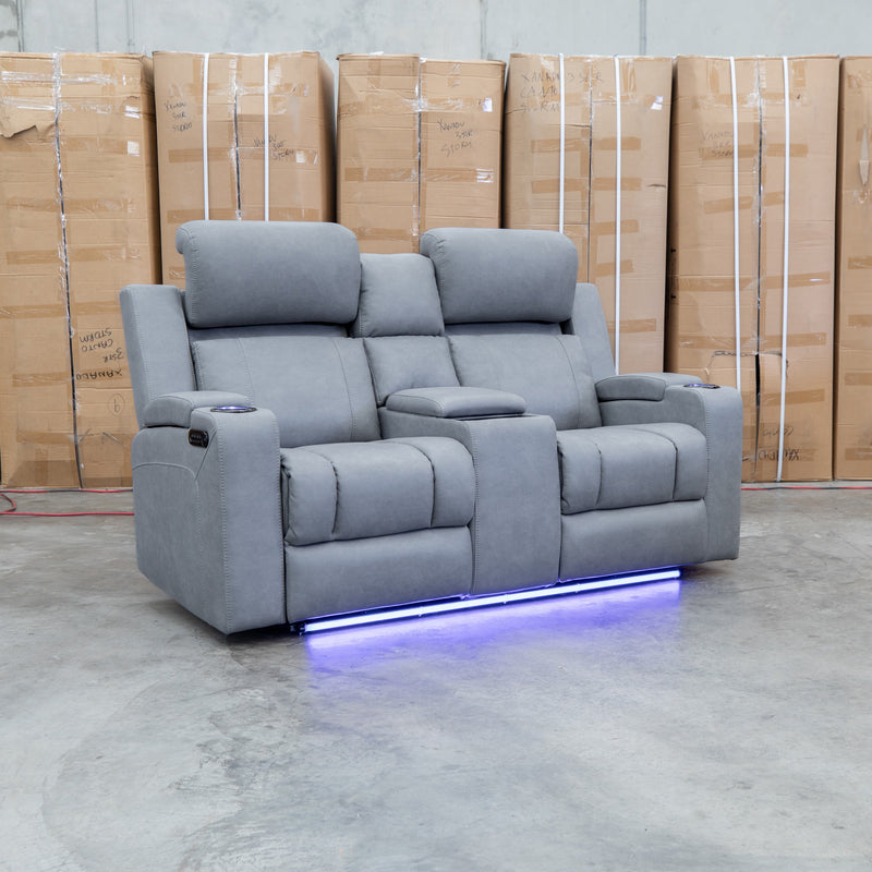 The Portside Two Seat Dual-Electric Recliner Lounge - Shadow
