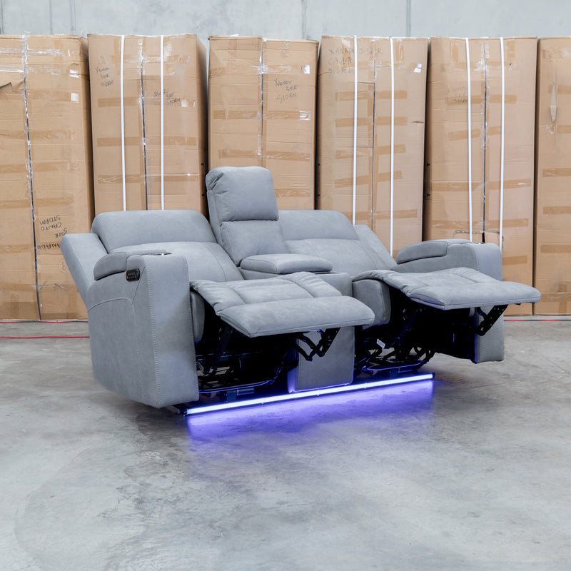 The Portside Two Seat Dual-Electric Recliner Lounge - Shadow