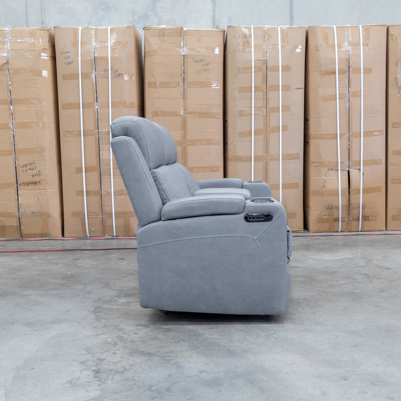 The Portside Two Seat Dual-Electric Recliner Lounge - Shadow
