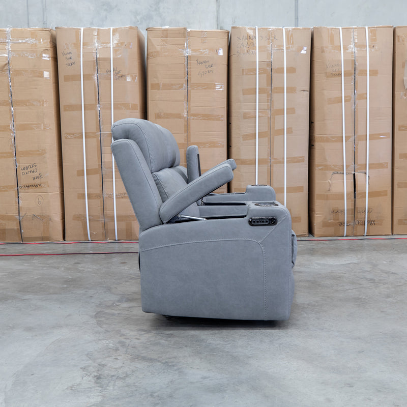 The Portside Two Seat Dual-Electric Recliner Lounge - Shadow