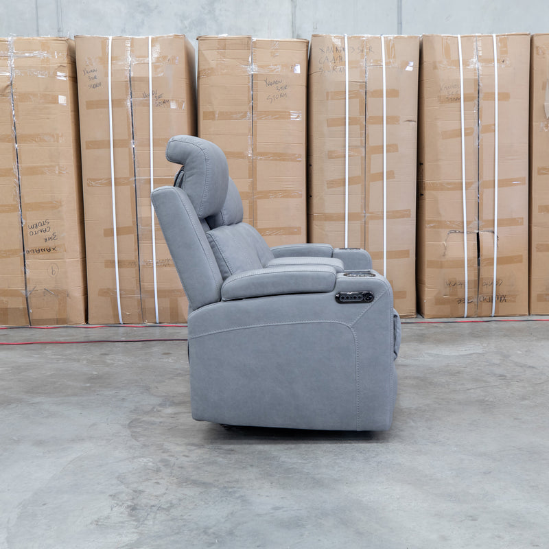 The Portside Two Seat Dual-Electric Recliner Lounge - Shadow